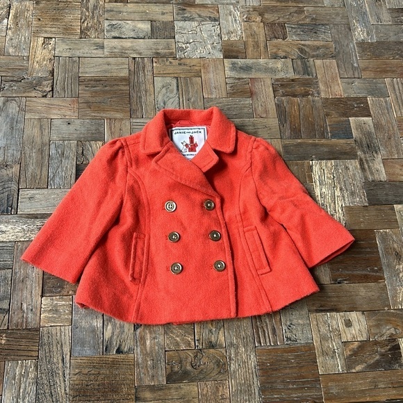 Janie and Jack Wool Orange Infant Pea Coat Size 3-6 Months - Picture 7 of 7
